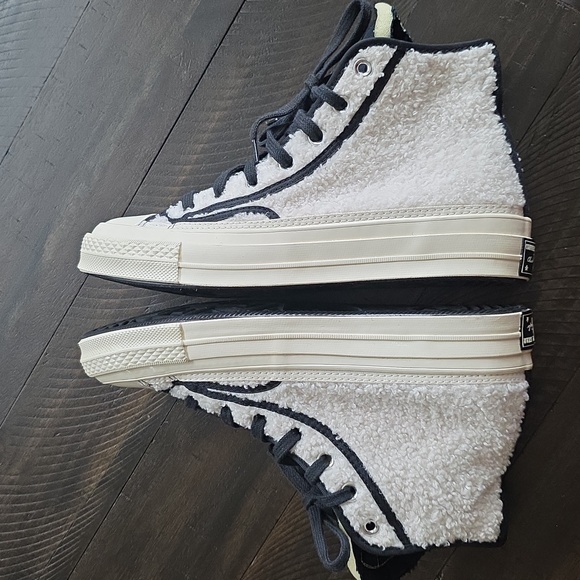 NWOT Converse Chuck 70 Varsity Hi-Top Sherpa Egret Cream/Black, Mens 6/ … - Picture 7 of 13
